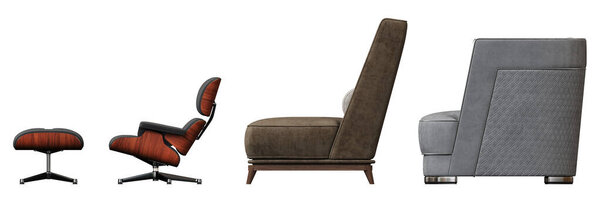 Armchair Isolated White Background Interior Furniture Illustration Stock Photo