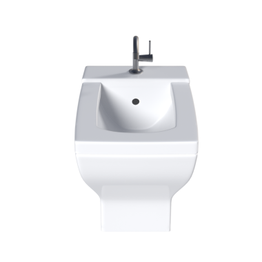 Lavabo tavası beyaz arka plan, bidet, 3D illüstrasyon ve CG canlandırma izole