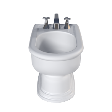 Lavabo tavası beyaz arka plan, bidet, 3D illüstrasyon ve CG canlandırma izole
