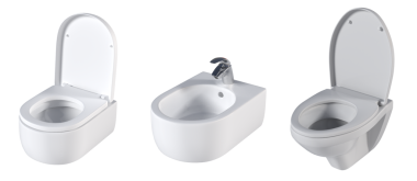 Lavabo tavası beyaz arka plan, bidet, 3D illüstrasyon ve CG canlandırma izole