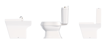 Lavabo tavası beyaz arka plan, bidet, 3D illüstrasyon ve CG canlandırma izole