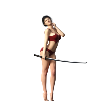 Savaşçı kadın karakter, 3D canlandırma, illüstrasyon