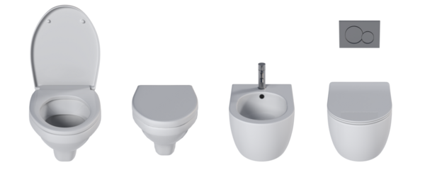 Lavabo tavası beyaz arka plan, bidet, 3D illüstrasyon ve CG canlandırma izole