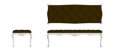 3 boyutlu rahat mobilya koleksiyonu. Banketler ve puflar beyaz arkaplanda izole edilmiş