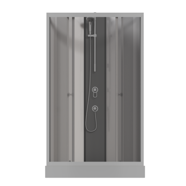 duş kabini, beyaz arka planda gerçekçi 3D illüstrasyon 