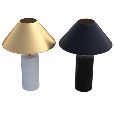 Beyaz arkaplanda izole edilmiş 3D masa lambaları koleksiyonu