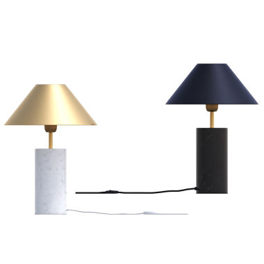 Beyaz arkaplanda izole edilmiş 3D masa lambaları koleksiyonu