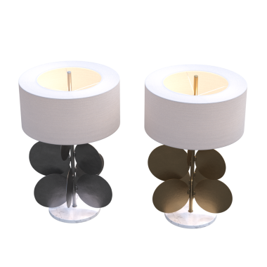 Beyaz arkaplanda izole edilmiş 3D masa lambaları koleksiyonu