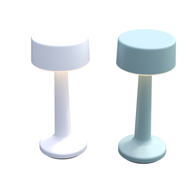 Beyaz arkaplanda izole edilmiş 3D masa lambaları koleksiyonu