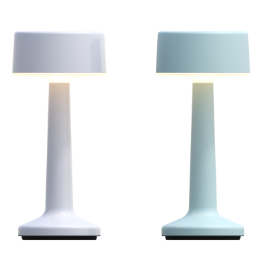 Beyaz arkaplanda izole edilmiş 3D masa lambaları koleksiyonu