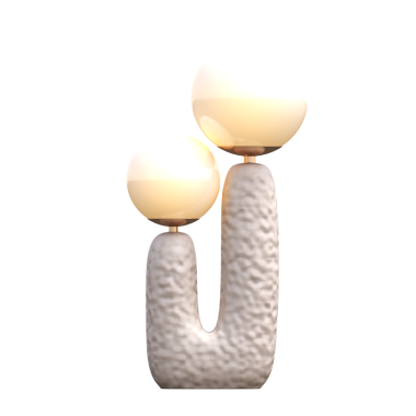 Beyaz arkaplanda izole edilmiş 3D masa lambaları koleksiyonu