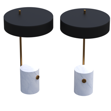 Beyaz arkaplanda izole edilmiş 3D masa lambaları koleksiyonu