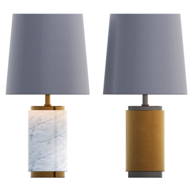 Beyaz arkaplanda izole edilmiş 3D masa lambaları koleksiyonu