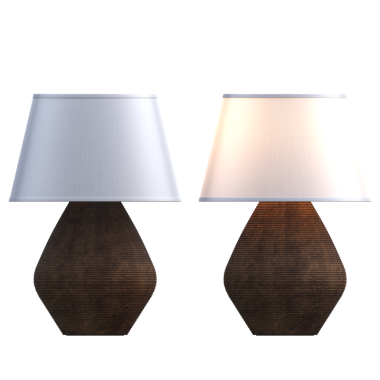 Beyaz arkaplanda izole edilmiş 3D masa lambaları koleksiyonu