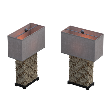 Beyaz arkaplanda izole edilmiş 3D masa lambaları koleksiyonu