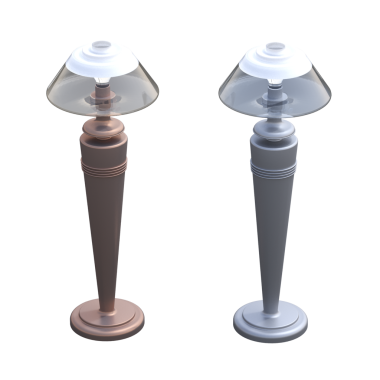 Beyaz arkaplanda izole edilmiş 3D masa lambaları koleksiyonu