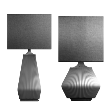 Beyaz arkaplanda izole edilmiş 3D masa lambaları koleksiyonu