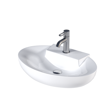 realistic 3d rendering of washbasin on white background