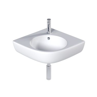 realistic 3d rendering of washbasin on white background