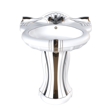 Beyaz arkaplanda gerçekçi 3 boyutlu lavabo oluşturma