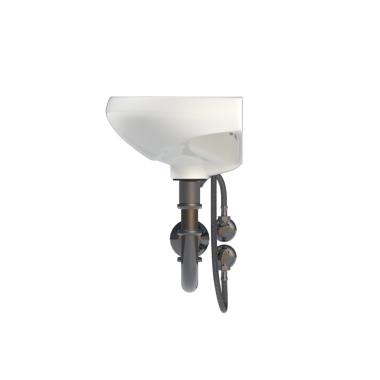 realistic 3d rendering of washbasin on white background