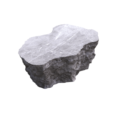 beyaz arka plandaki mermer masa, mobilyaların gerçekçi 3D sunumu