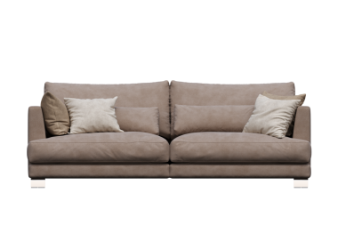 Beyaz arka planda izole edilmiş 3d konforlu kanepe