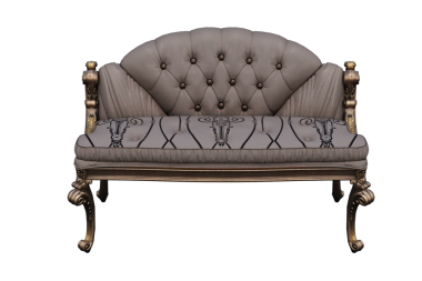 Beyaz arka planda izole edilmiş 3d konforlu kanepe