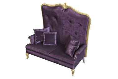 Beyaz arka planda izole edilmiş 3d konforlu kanepe