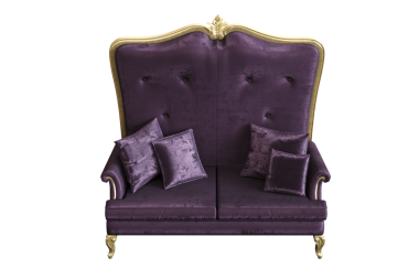 Beyaz arka planda izole edilmiş 3d konforlu kanepe