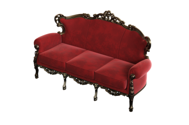 Beyaz arka planda izole edilmiş 3d konforlu kanepe