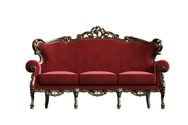 Beyaz arka planda izole edilmiş 3d konforlu kanepe