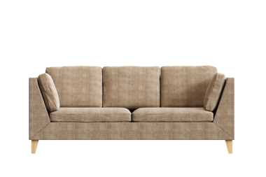 Beyaz arka planda izole edilmiş 3d konforlu kanepe