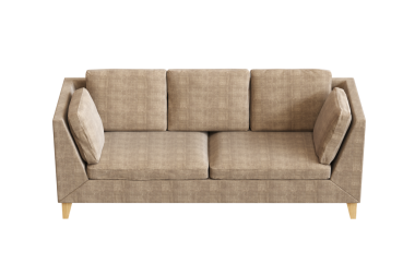 Beyaz arka planda izole edilmiş 3d konforlu kanepe