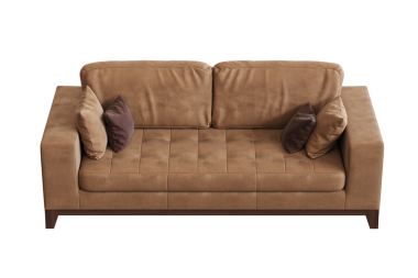 Beyaz arka planda izole edilmiş 3d konforlu kanepe