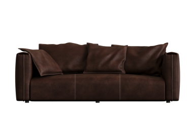 Beyaz arka planda izole edilmiş 3d konforlu kanepe