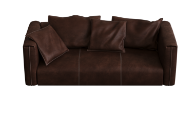 Beyaz arka planda izole edilmiş 3d konforlu kanepe