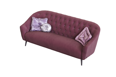 Beyaz arka planda izole edilmiş 3d konforlu kanepe