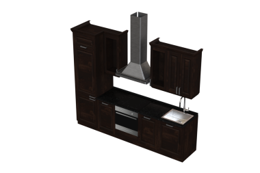 Modern mutfak beyaz arka planda izole edilmiş, ev mobilyası, 3 boyutlu illüstrasyon, cg canlandırma