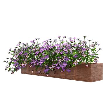 Beyaz arka planda izole edilmiş parlak çiçekli saksı bitkilerinin 3D görüntülenmesi