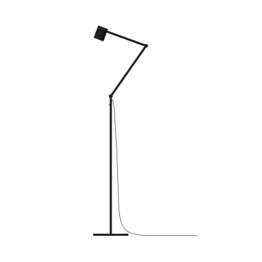 Beyaz arkaplanda izole edilmiş 3B zemin lambası