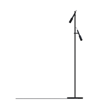 Beyaz arkaplanda izole edilmiş 3B zemin lambası