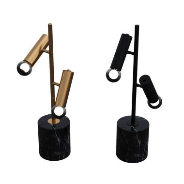 Beyaz arkaplanda izole edilmiş zemin lambaları dizisi, 3 boyutlu görüntüleme 