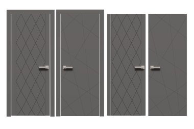 Beyaz arka planda izole edilmiş iç kapılar, iç mobilyalar, 3 boyutlu illüstrasyon, cg canlandırma