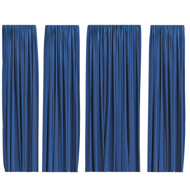 Beyaz arkaplanda izole edilmiş perdeler, 3 boyutlu illüstrasyon, cg canlandırma