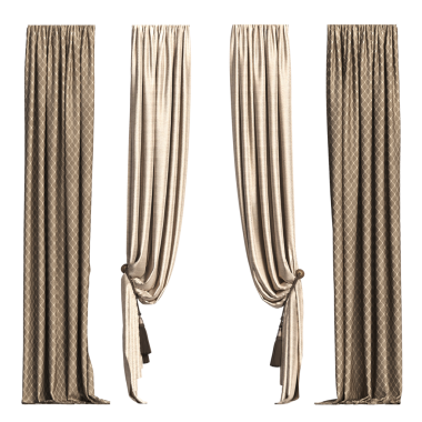 Beyaz arkaplanda izole edilmiş perdeler, 3 boyutlu illüstrasyon, cg canlandırma