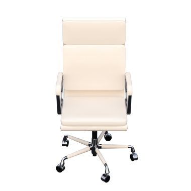 Ofis sandalyesi, beyaz arka planda izole edilmiş 3 boyutlu gerçekçi mobilya tasarımı