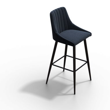 modern bar sandalyesi beyaz arkaplanda izole edilmiş, 3D görüntüleme