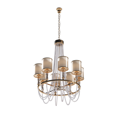 Tavandaki avize beyaz arka planda izole edilmiş, asılı lamba, kolye ışığı, 3 boyutlu illüstrasyon, cg canlandırma