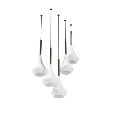 Tavandan sarkan avize beyaz arka planda izole edilmiş, kolye ışığı, üç boyutlu illüstrasyon